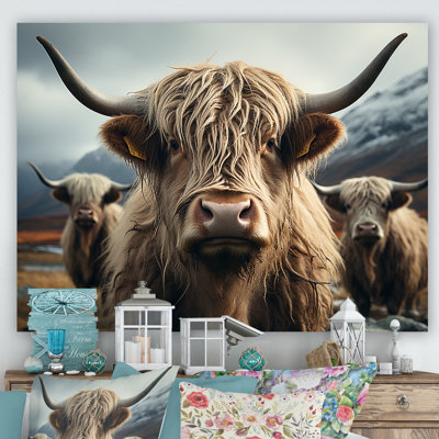 Majestic Highlands Yaks sur toile