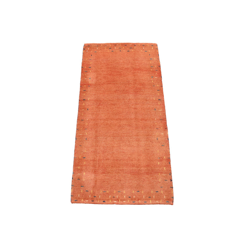 Tapis contemporain en laine rouille noué à la main de 2 pi 3 po x 4 pi Gabbeh