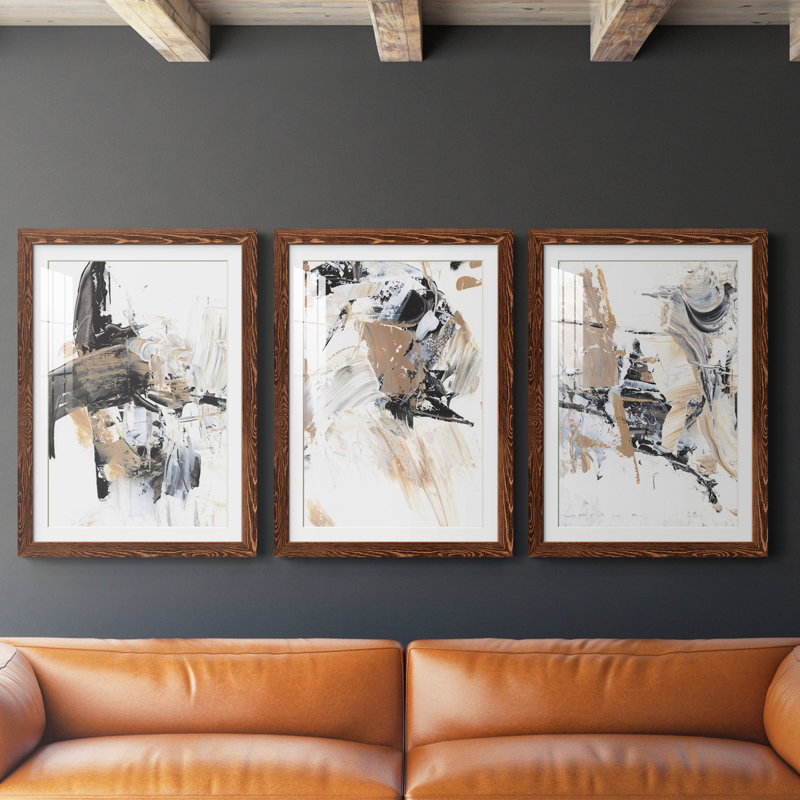 Ruckus I - Ensemble de 3 reproductions de cadres photo, Érable, H 43,5 po x l 31,5 po x P 1 po