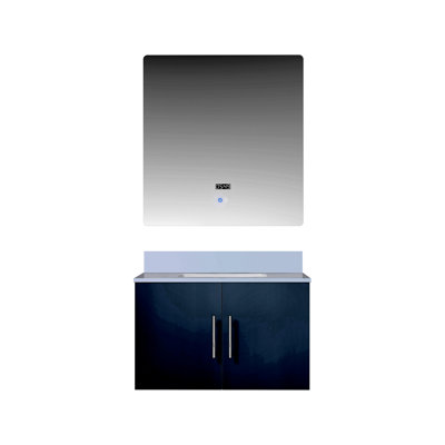 Meuble-lavabo de salle de bain 30 po X P 22 po P, plateau en marbre de culture et Miroir à DEL