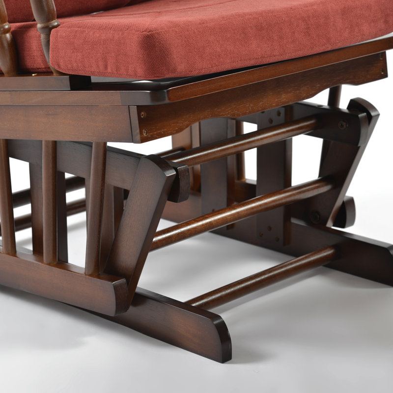 Chaise berçante et repose-pieds Azariyah Konfor, Argent, Walnut
