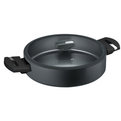 3 L quarzversiegelte Servierpfanne "B.green" mit Glasdeckel