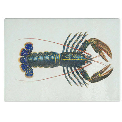 Tempered Glass Crimson Crawfish Chopping Board