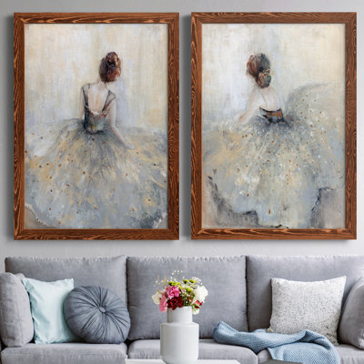 Beautiful Contemplation - ensemble de 2 reproductions d'art sur toile encadrées