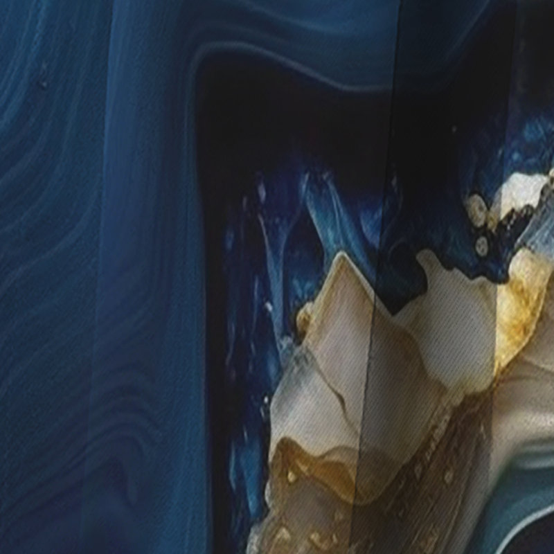 Abstract Geode Gold And Blue Marble II - Abstract Marble Marble Blackout Curtain - 1 Panels, 52" W x 95" L