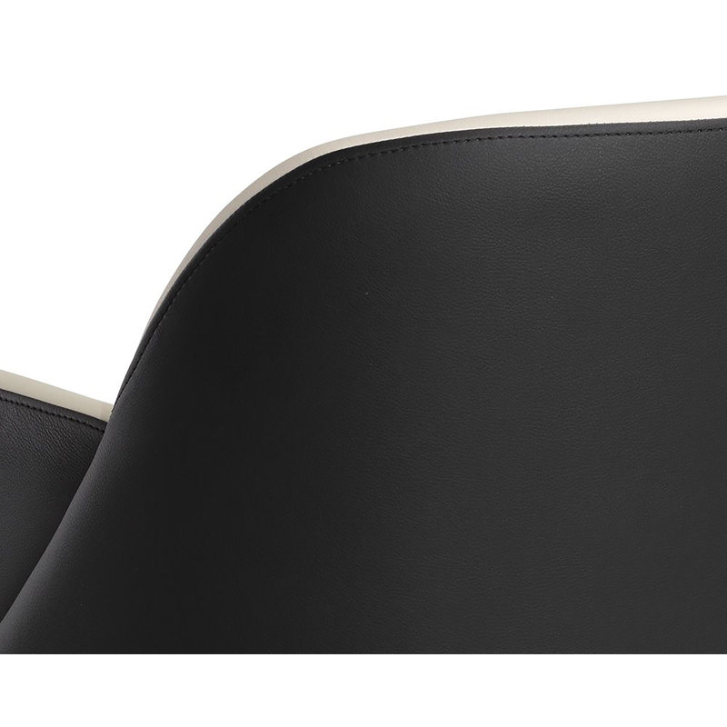 Hagan Tufted Armchair, Black Faux Leather