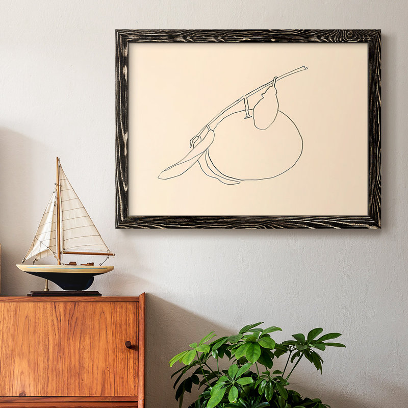 Citrus Contour II - impression sur toile tendue, H 28 po x l 42 po x P 1,5 po, Noir