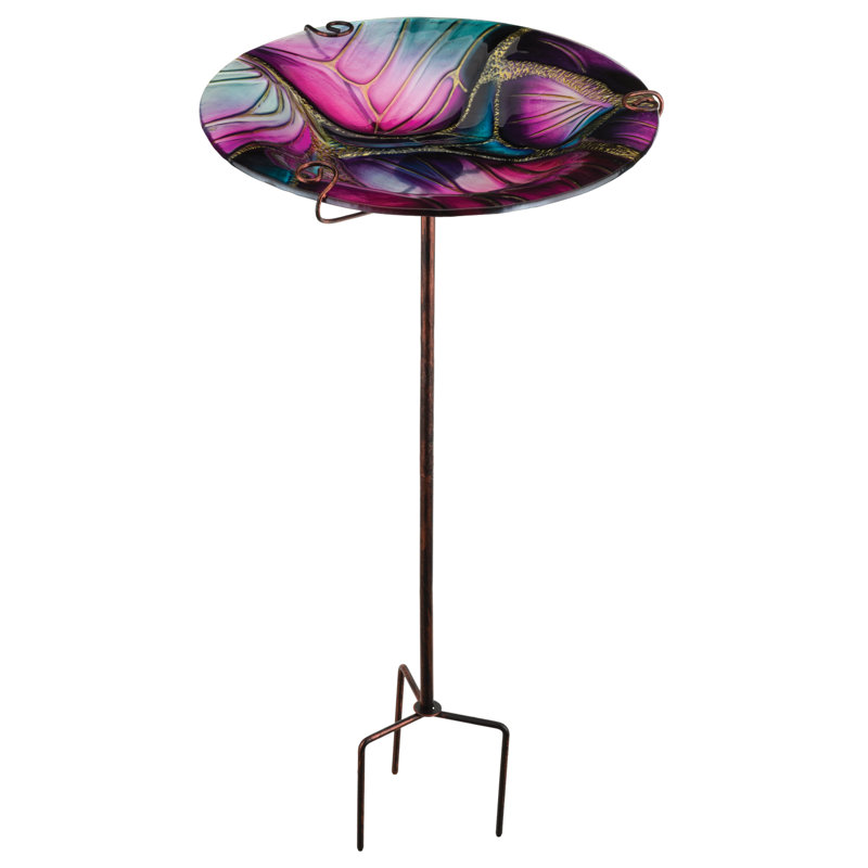Birdbath/Feeder Stake - Swirl Purple