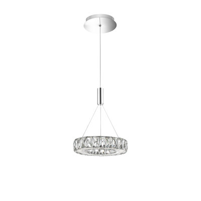 Corona 1 - Light Chrome/Crystal LED Crystal Pendant