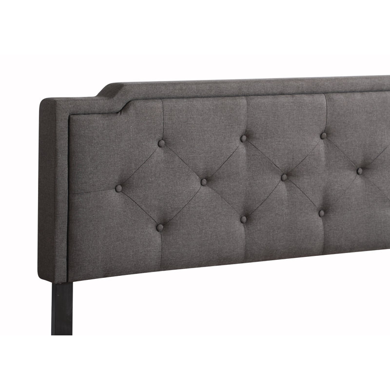 Upholstered Panel Bed, Queen, Ash Black