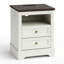 Table de chevet de ferme avec station de charge, table d'appoint pour chambre à coucher, salon - blanc (ensemble de 1)-1960548928-1960548989