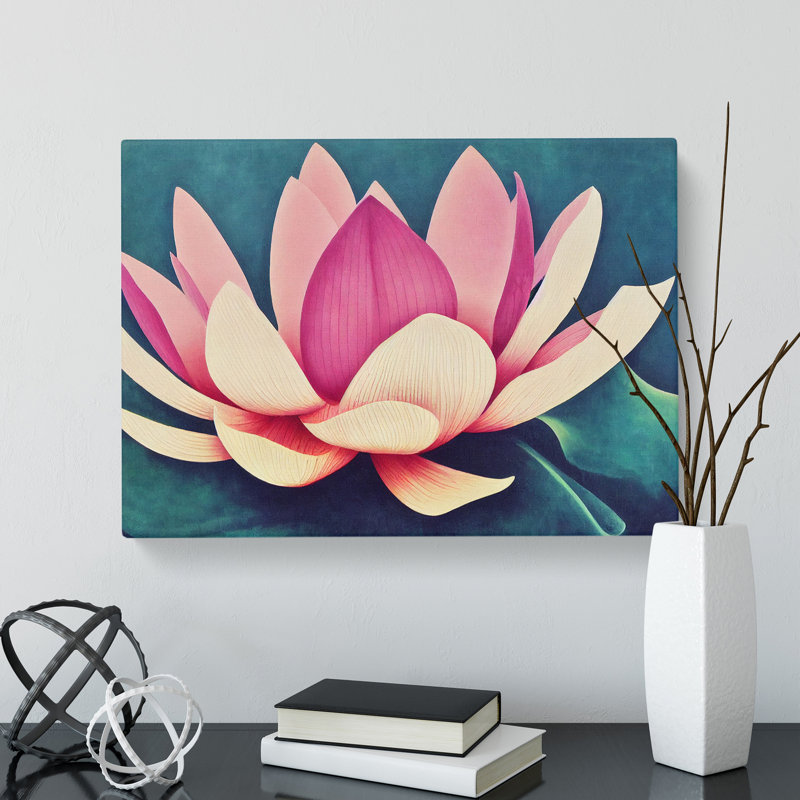 Mind Blowing Lotus Flower - Wrapped Canvas, 35cm H x 50cm W x 3cm D