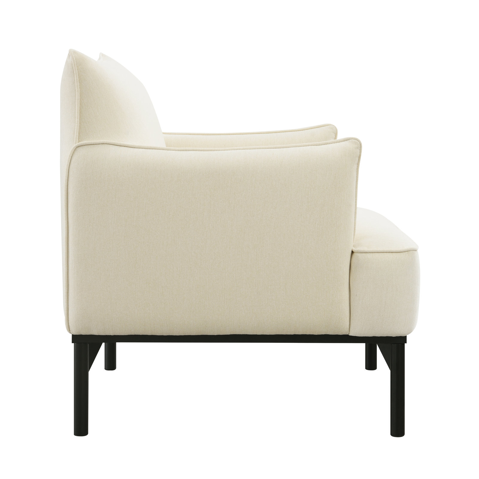 Upholstered Armchair, Ivory 100% Polyester