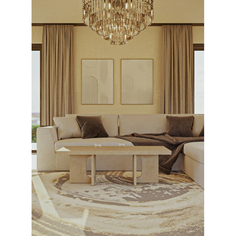 Eridano Washable Abstract Indoor Rug, Rectangle 5' x 8'