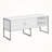 Armand White Laminate Top Grey Metal Base Office Credenza Storage, 29.73'' H X 70.57'' W X 23.39'' D