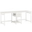 Bureau d'ordinateur 79 pouces pour deux personnes avec tiroirs et tablettes de rangement, table de travail double extra longue avec crochets, bureau d'écriture pour bureau personnel, blanc