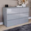 Oslo 6 Drawer High Gloss Chest, (FSC 100%) Bedroom Home Storage Furniture-1733446576