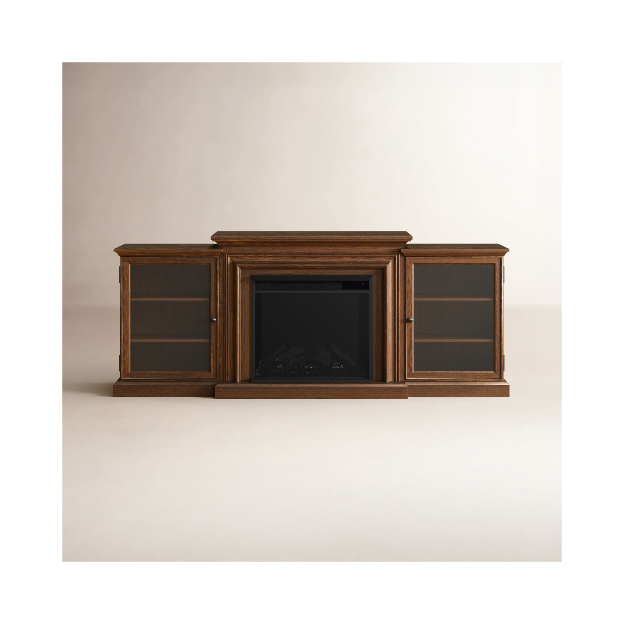 Frederick 72'' TV Stand with Fireplace, Chestnut Oak