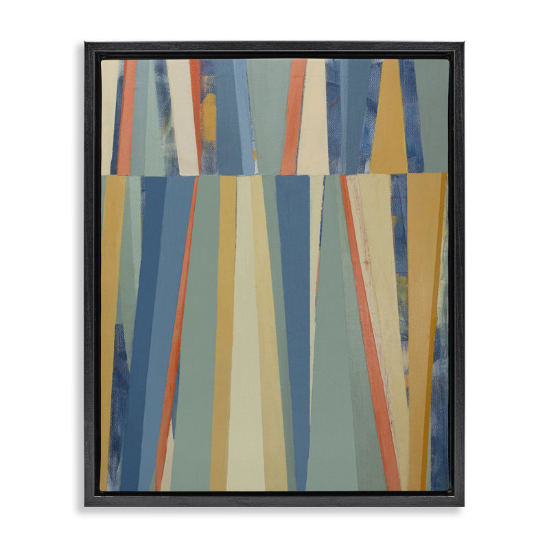 Art sur toile flottant bleu pâle par Pippin Schupbach, Cadre flottant noir de jais, H 21 po x l 17 po