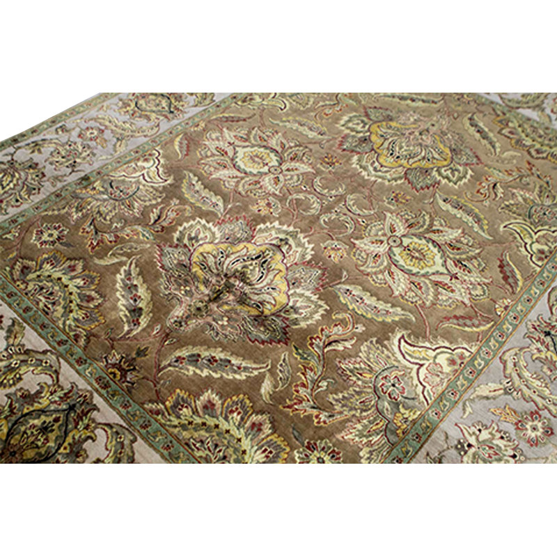Tapis ivoire et chameau noué à la main de haute qualité
