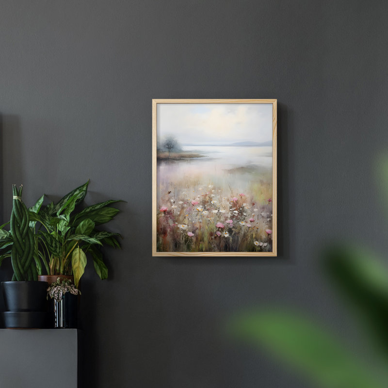 Motif floral rétro CCxxx, Naturel, H 10 po x l 8 po