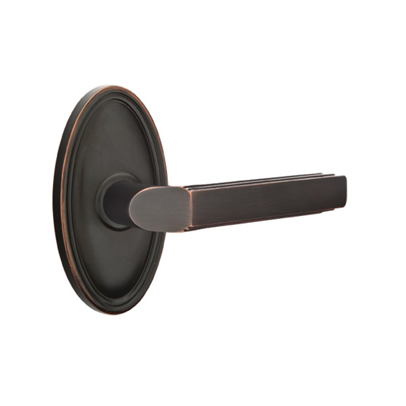 Faux levier de porte double avec rosette Milano, Droite, Bronze huilé