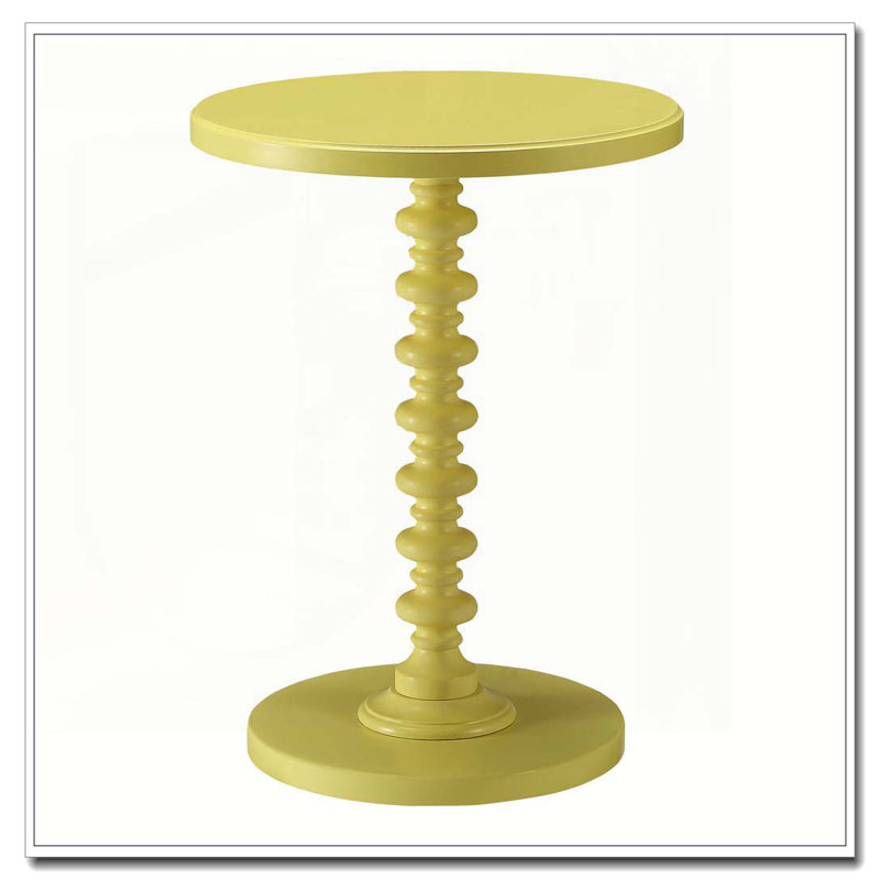 Table d'appoint ronde en bois jaune Salisa, Jaune