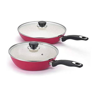 NutriChef Pink Sauce Pot with Lid, (0.89 qt) Kitchen Cookware, Black  Coating Inside, Heat Resistant Lacquer Outside (Pink)