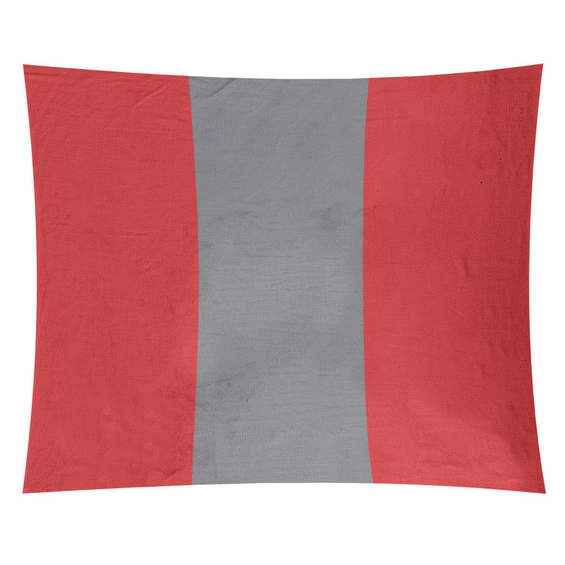 Tapisserie en polyester Carolina, Rouge / gris mat / rouge, H 51 po x l 60 po