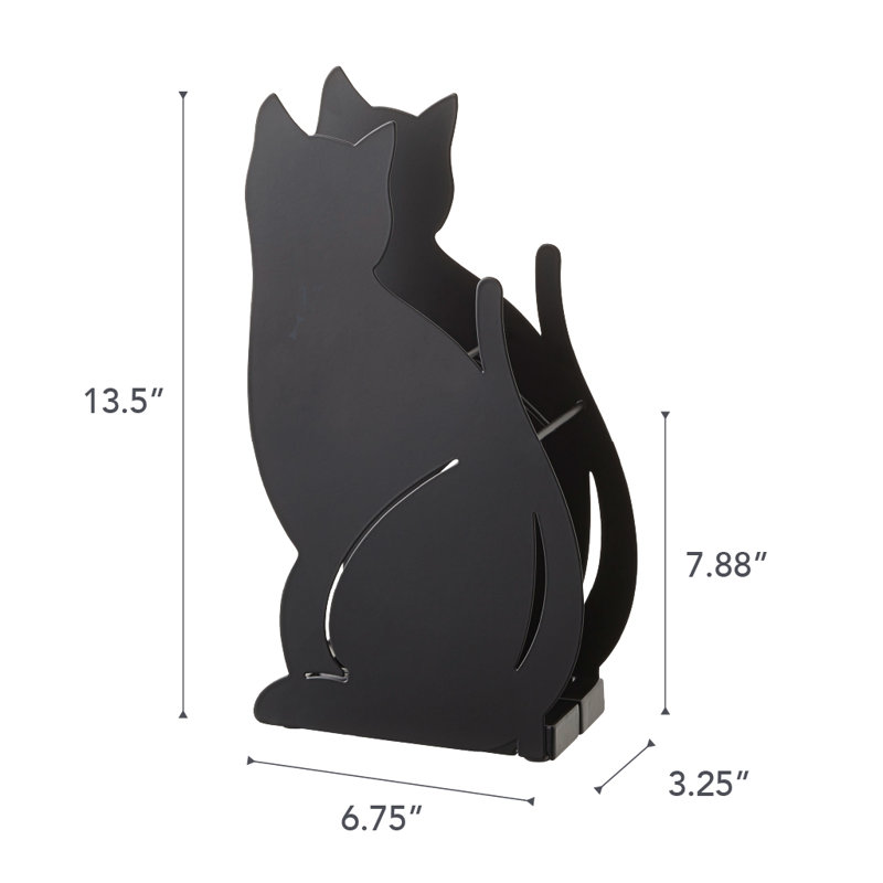 Black Cat Silhouette Metal Umbrella Stand