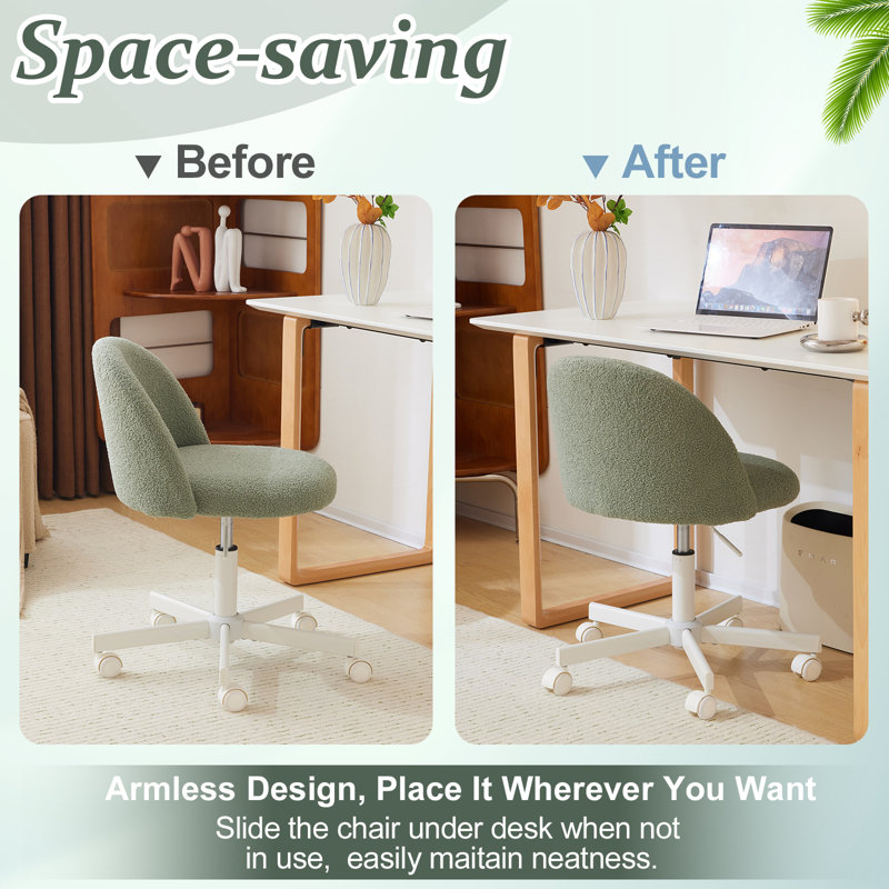 Faux Fur Task Chair, Green 