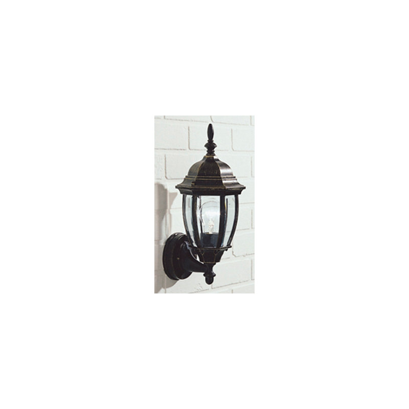 Lundberg Outdoor Wall Lantern, Black / Gold