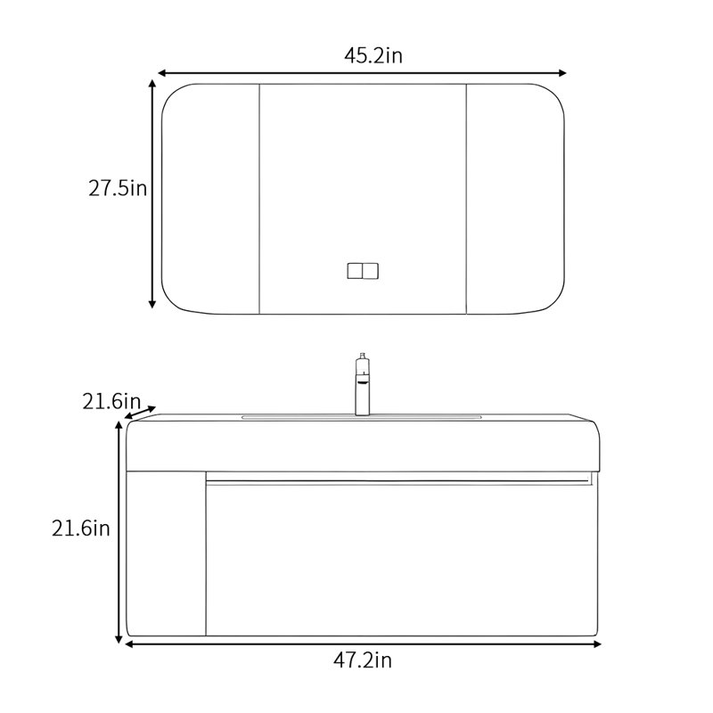 Armoire de salle de bain Minimalist Light Luxury, Blanc