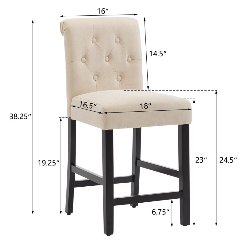 Tabouret de comptoir 25,25 po Burlison, Beige / polyester