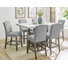 Hallowell 6 - Person Marble Top Pedestal Base Dining Set