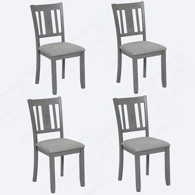 Ensemble de chaises de salle à manger pour 4 avec siège rembourré, gris