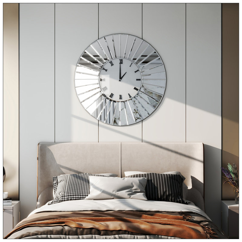 Horloge murale miroitante