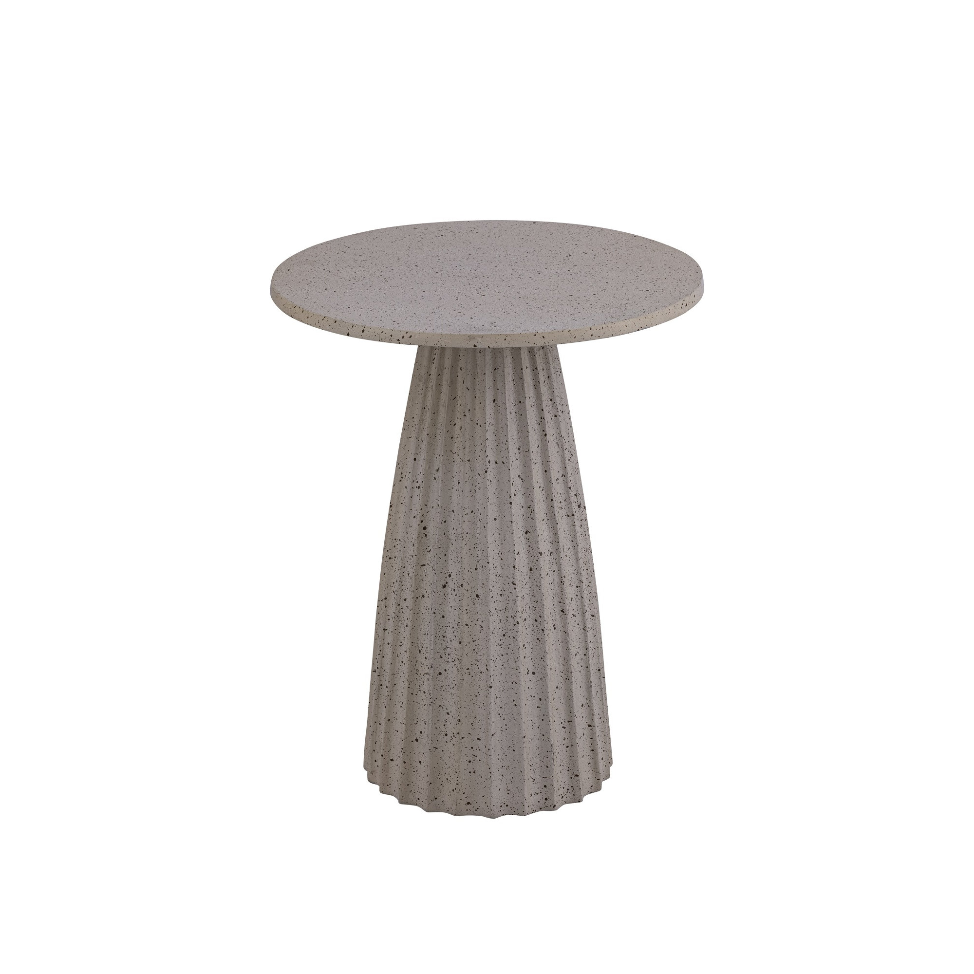 Aluminum Side Table W/Chisel Texture Base, 22" H x 18" W x 18" D, Beige Top/Brown Base