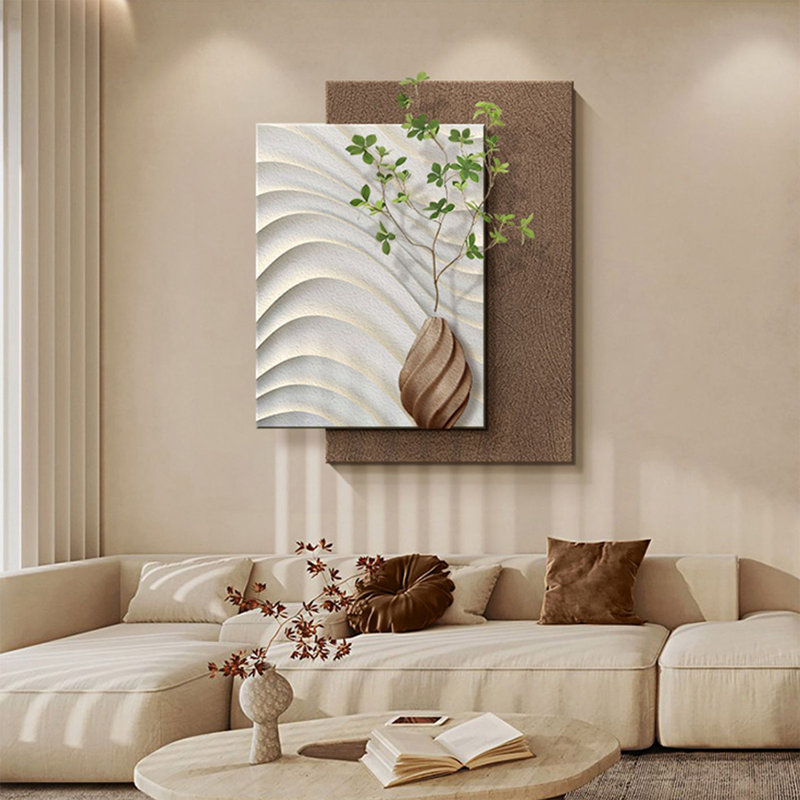 Art mural Mid-Century moderne en toile pour salon, H 31,5 po x l 25,59 po x P 1,97 po