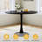 31.5" Round Dining Table, Modern Tulip Shaped All Metal Dining Table-946279352