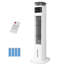 Refroidisseur d'air par évaporation tour, ventilateur de tour avec débit d'air grand angle de 70 °, refroidissement rapide, faible bruit, télécommande et 4 blocs de glace