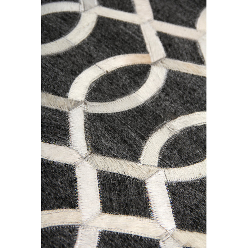 Berlin Cowhide Geometric Area Rug, Rectangle 8' x 11'