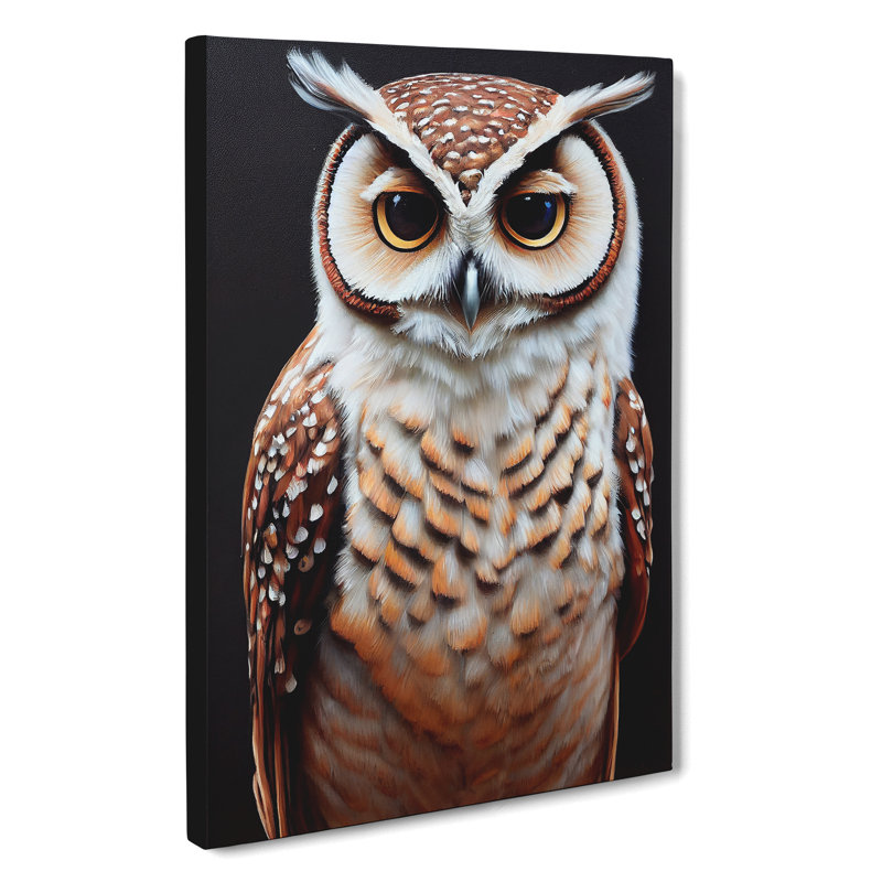 Owl Portrait No.5 - Wrapped Canvas Print, 50cm H x 35cm W x 3cm D