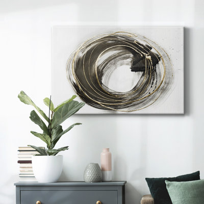 Golden Social Circles II-Gallery Wrapped Canvas