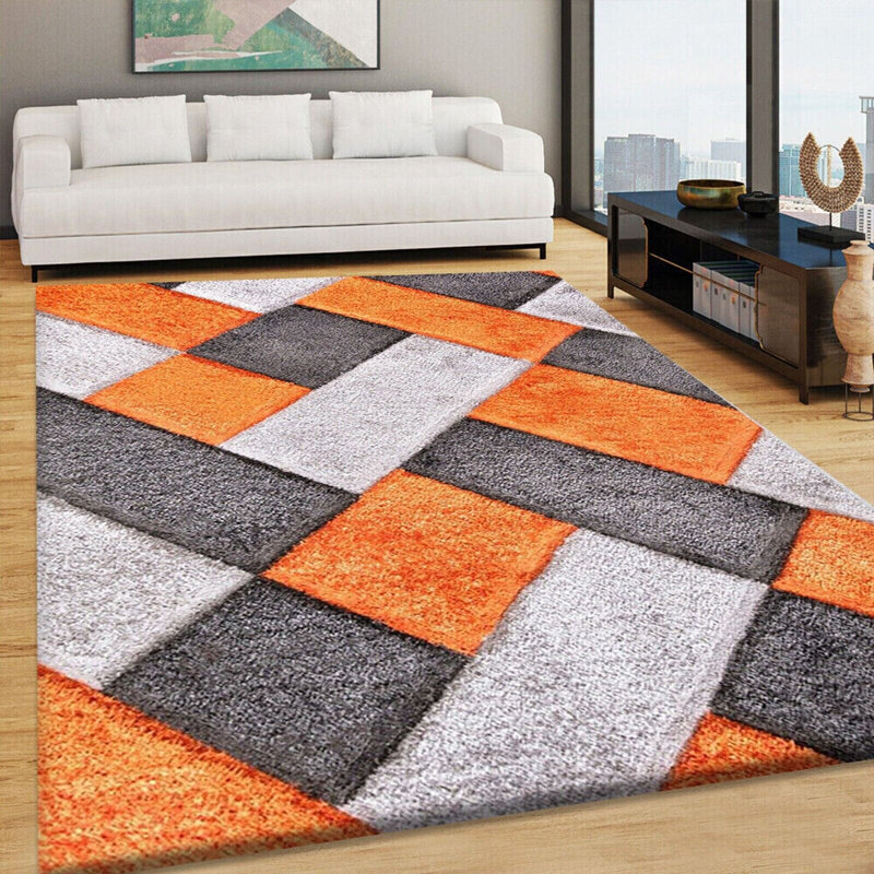 Aubreana Geometric Shag Indoor / Outdoor Area Rug, Rectangle 200 x 290cm