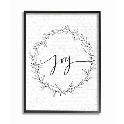 Joy Leaves Wreath - reproduction d'art textuel