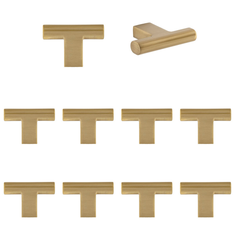 Vail 2" Satin Brass T-Knob Multipack, Satin Brass