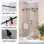 Porte de douche coulissante simple sans cadre l 60 po x H 76 po avec verre trempé de 5/16 po (8 mm), bande de rétention d'eau en métal