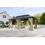 Pavillon de jardin classique en bois massif de 12 pi x 20 pi avec double toit en fer, filet et rideaux-124322658