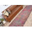 Handmade Vintage Turkish Oushak Carpet Runner Rug in Pink Tribal Design for Boho Home Decor Made of Wool